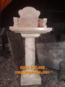 Mẫu cây hương ngoài trời bằng đá đẹp nhất 2019-04, cây hương ngoài trời bằng đá vàng,bàn thờ thiên bằng đá vàng