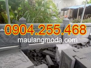 Mẫu hàng rào đá khu lăng mộ, Mẫu tường rào khu alwng mộ bằng đá xanh, hàng rào đá lăng mộ
