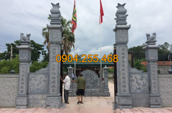 Thi công lắp đặt cổng chùa bằng đá tại Quảng Ngãi