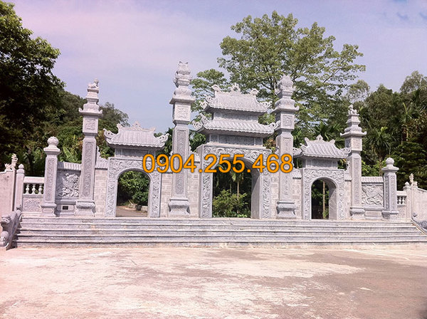 thi công lắp đặt cổng chùa bằng đá tại Lâm Đồng