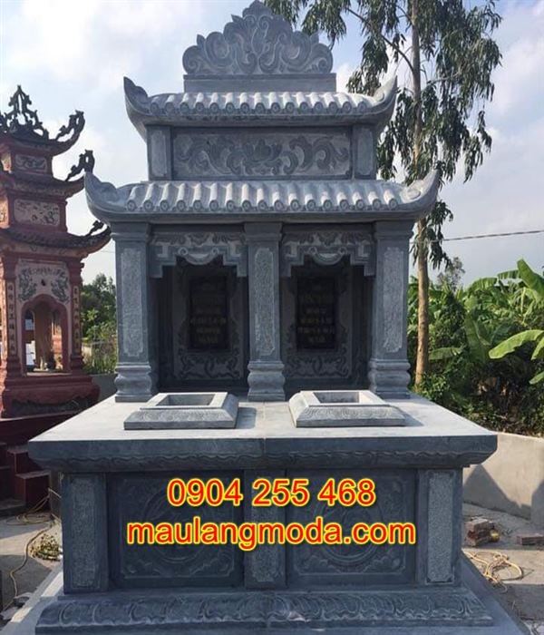 Mẫu mộ đôi bằng đá tự nhiên đẹp giá rẻ nhất tại Ninh Bình 03