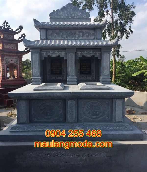 Mẫu mộ đôi bằng đá tự nhiên đẹp giá rẻ nhất tại Ninh Bình 05