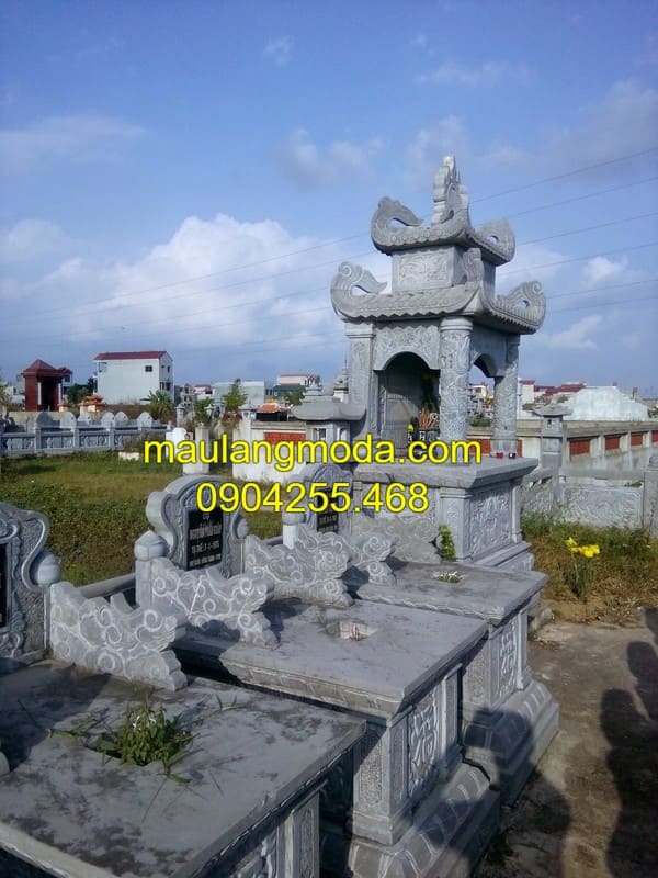 Mẫu lăng mộ đá hai mái đẹp tại Ninh Vân