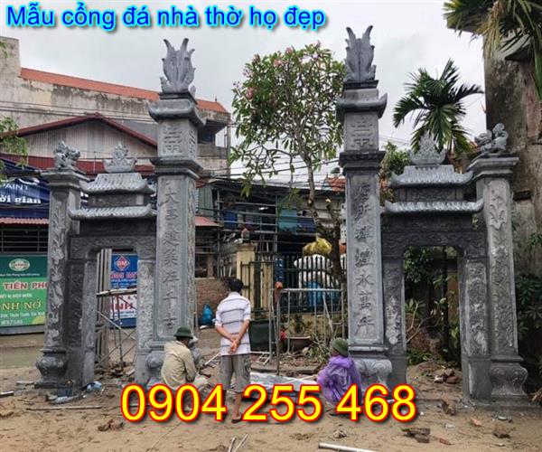 Xây Dựng cổng đá nhà thờ họ tại Quảng Ninh