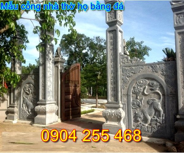 mẫu cổng đá nhà thờ họ tại Nam Định