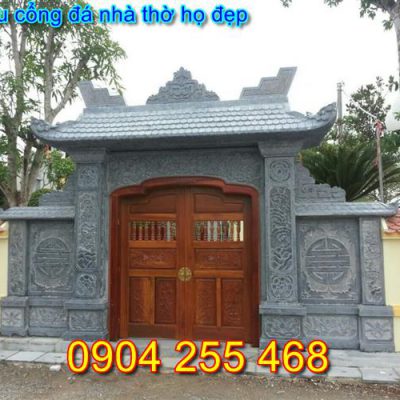 mẫu cổng đá nhà thờ họ tại Quảng Ninh