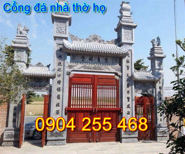 cổng nhà thờ họ bằng đá tại Thái Nguyên
