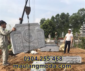 Lắp đặt cuốn thư đá khu lăng mộ tại Bắc Giang 2