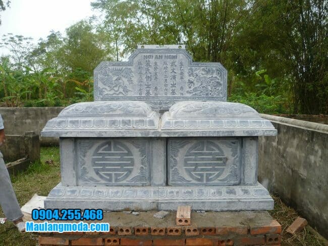 mộ đôi đá mỹ nghệ tại Tây Ninh