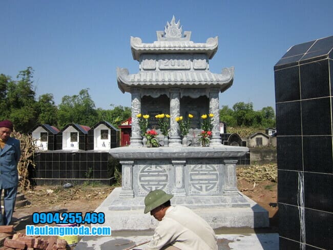mộ đôi đá mỹ nghệ tại Bắc Ninh đẹp