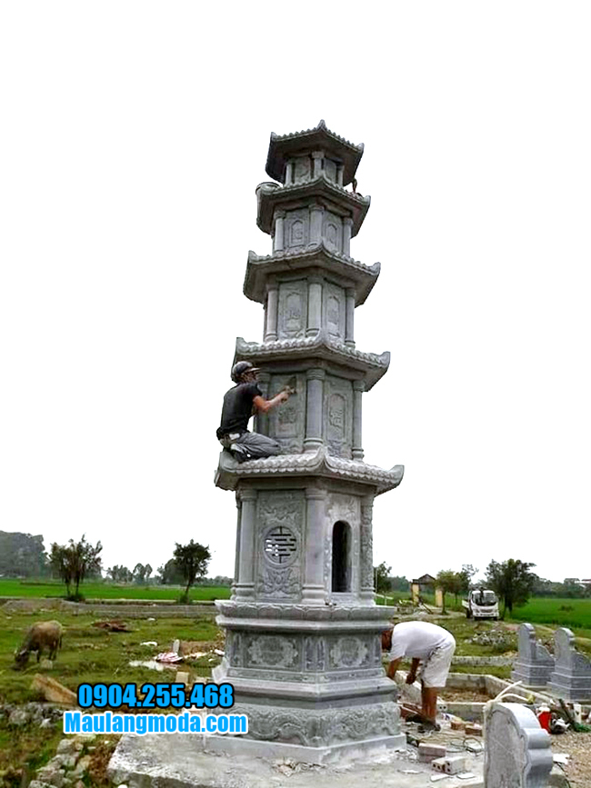 Mẫu tháp mộ bằng đá để hũ tro cốt tại Quy Nhơn