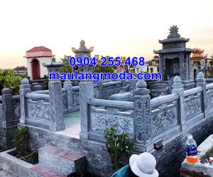 Mẫu tường rào đá khu nhà mồ gia đình tại Long An