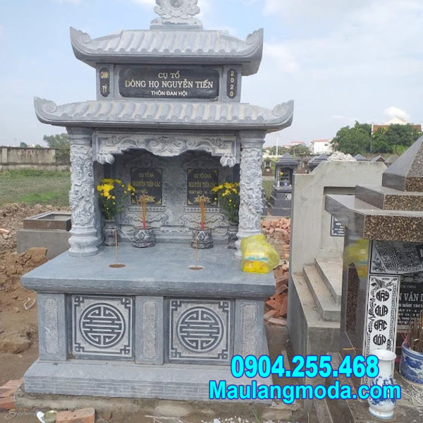 mộ đôi bằng đá xanh đẹp tại Quy Nhơn