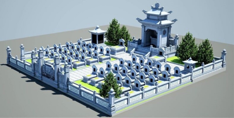 Bản vẽ toàn bộ khu lăng mộ 3D